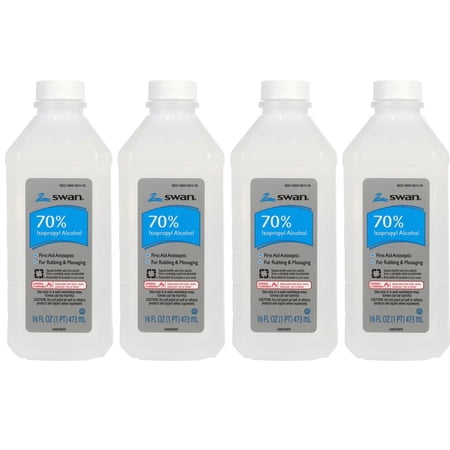 Swan Rubbing Alcohol, 70% 16 oz ( 4 Pack )