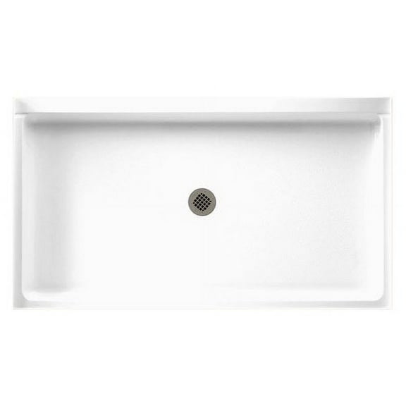 Swan SS-3454-130 54.375-in D x 34.188-in W x 5.5-in H Solid Surface Shower Base in Ice