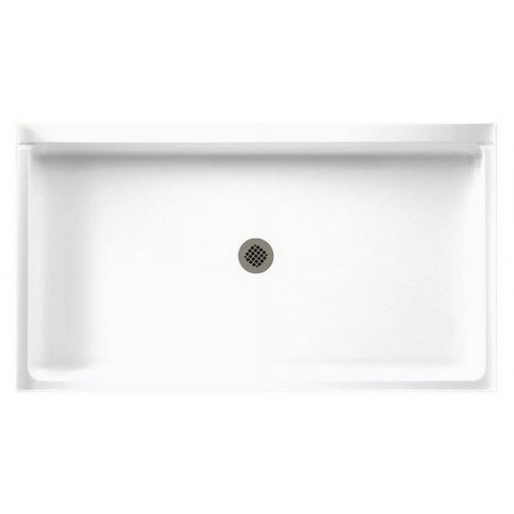 Swan SS-3454-130 54.375-in D x 34.188-in W x 5.5-in H Solid Surface Shower Base in Ice