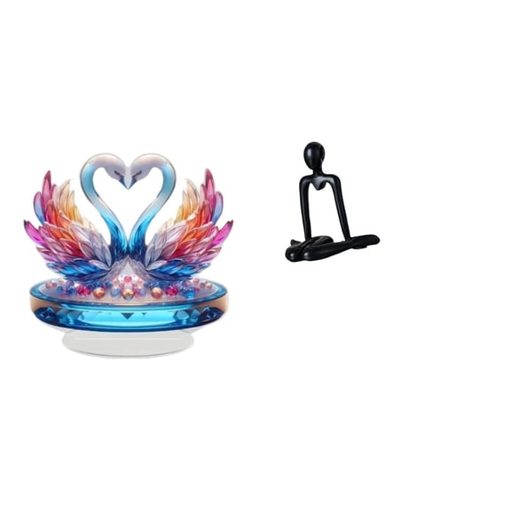 Swan Sculpture Statue Figurine Acrylic Material Abstract Design for Office Bedroom Living Room Decor