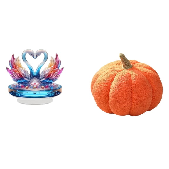 Swan Sculpture Statue Goose Figure Pumpkin Pillow Plush Acrylic Material Ideal for Living Room Office Bedroom Home Decor