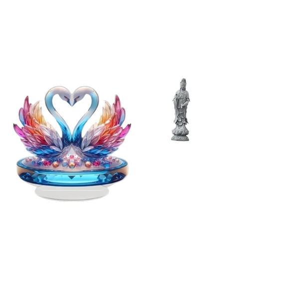 Swan Sculpture Statue Goose Figurine Guan Yin Artwork Polished Acrylic Centerpiece for Home Office Decor