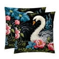 Swan Set of 2 Velvet Throw Pillow Covers Inserts for Bed Pillow