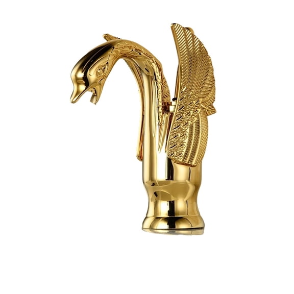 Swan Shape Vintage Faucet Brass Bathroom Basin Sink Faucet Hot Cold Watet Tap Chrome ,Tankless Design