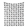 thumbnail image 1 of Swan Soft Flannel Fleece Throw Blanket, Black Swan Aquarelle Illustration of Peaceful Nature and Purity, Cozy Plush for Indoor and Outdoor Use, 50" x 60", Charcoal Grey White Red, by Ambesonne, 1 of 5