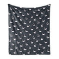 thumbnail image 1 of Swan Soft Flannel Fleece Throw Blanket, Pinkish Waterfowls Swimming on an Abstract Dark Lake with Calm Waves, Cozy Plush for Indoor and Outdoor Use, 50" x 60", Pale Pink Charcoal Grey, by Ambesonne, 1 of 6
