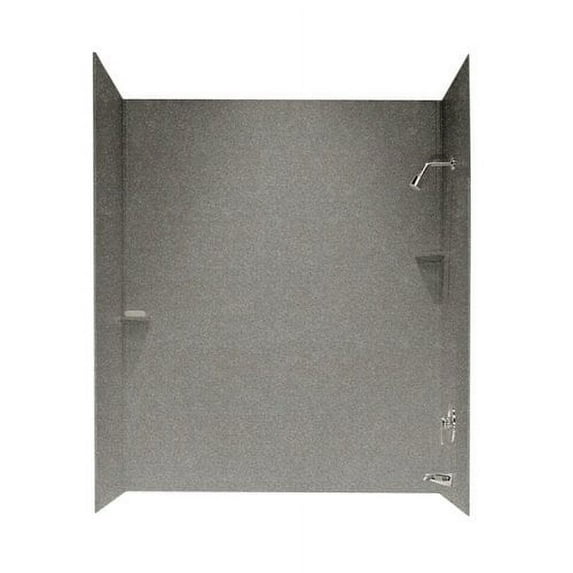 Swan Solid Surface 60'' x 60'' x 30'' Three Panel Shower Wall