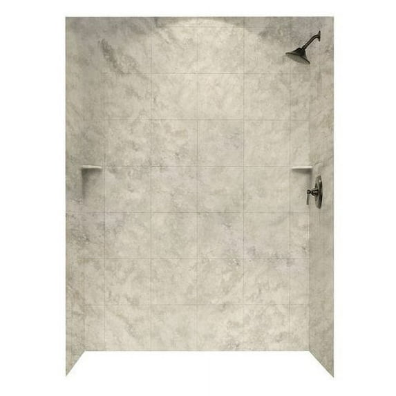 Swan Solid Surface 96'' x 62'' x 36'' Three Panel Shower Wall