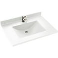 thumbnail image 1 of Swan CV02237.010 Contour Solid Surface Single-Bowl Vanity Top, 37" L x 22" H x 6.25" H, White, 1 of 7