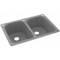 thumbnail image 1 of Swan Solid Surface Double Bowl Kitchen Sink (33" x 22") with 3 Faucet Holes, 1 of 1
