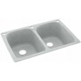 thumbnail image 1 of Swan Solid Surface Double Bowl Kitchen Sink (33" x 22") with 3 Faucet Holes, 1 of 1