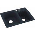 thumbnail image 1 of Swan Solid Surface EC Double Bowl Kitchen Sink (18" x 25") with 2 Faucet Holes, 1 of 1