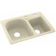 thumbnail image 1 of Swan Solid Surface EC Double Bowl Kitchen Sink (18" x 25") with 2 Faucet Holes, 1 of 1