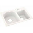 thumbnail image 1 of Swan Solid Surface EC Double Bowl Kitchen Sink (18" x 25") with 2 Faucet Holes, 1 of 1