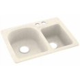 thumbnail image 1 of Swan Solid Surface EC Double Bowl Kitchen Sink (18" x 25") with 2 Faucet Holes, 1 of 1
