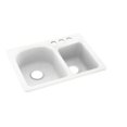 thumbnail image 1 of Swan Solid Surface EC Double Bowl Kitchen Sink (18" x 25") with 3 Faucet Holes, 1 of 1