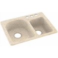 thumbnail image 1 of Swan Solid Surface EC Double Bowl Kitchen Sink (18" x 25") with 3 Faucet Holes, 1 of 1