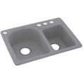 thumbnail image 1 of Swan Solid Surface EC Double Bowl Kitchen Sink (18" x 25") with 4 Faucet Holes, 1 of 1