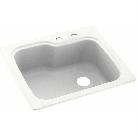 Swan Solid Surface Kitchen Sink (25" x 22") with 2 Faucet Holes