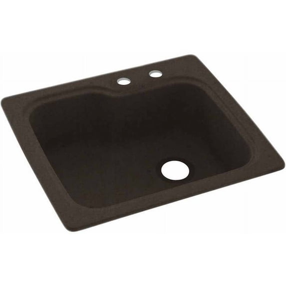 Swan Solid Surface Kitchen Sink (25" x 22") with 2 Faucet Holes