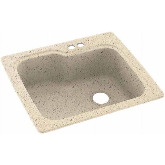 Swan Solid Surface Kitchen Sink (25" x 22") with 2 Faucet Holes