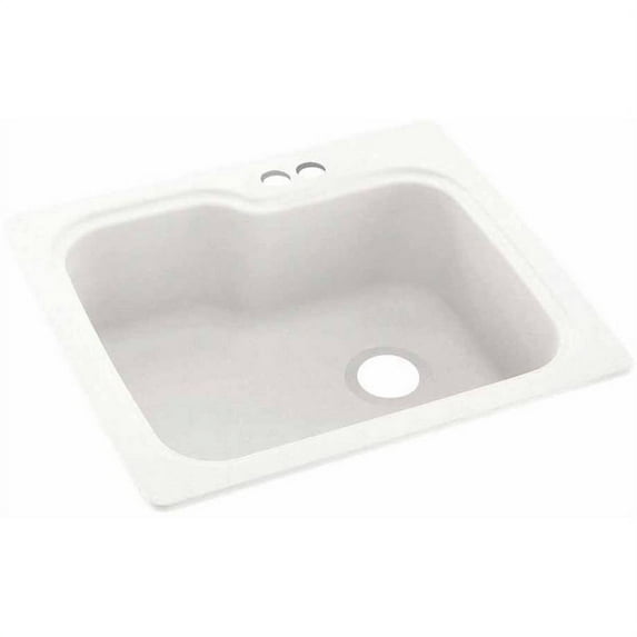 Swan Solid Surface Kitchen Sink (25" x 22") with 2 Faucet Holes