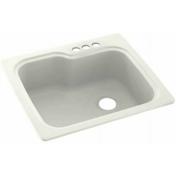 Swan Solid Surface Kitchen Sink (25" x 22") with 3 Faucet Holes