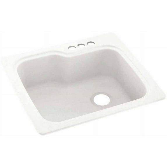 Swan Solid Surface Kitchen Sink (25" x 22") with 3 Faucet Holes