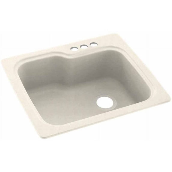 Swan Solid Surface Kitchen Sink (25" x 22") with 3 Faucet Holes
