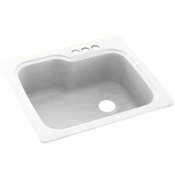 Swan Solid Surface Kitchen Sink (25" x 22") with 3 Faucet Holes