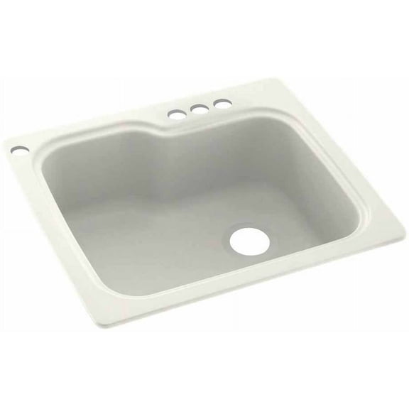 Swan Solid Surface Kitchen Sink (25" x 22") with 4 Faucet Holes