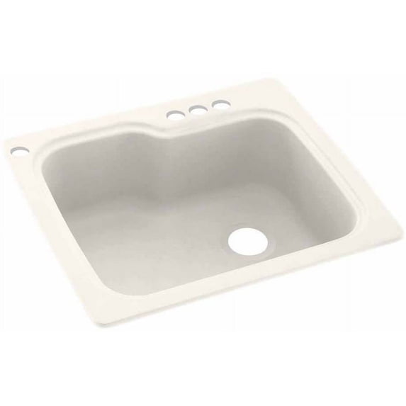 Swan Solid Surface Kitchen Sink (25" x 22") with 4 Faucet Holes