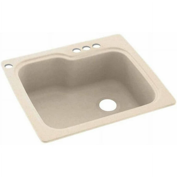 Swan Solid Surface Kitchen Sink (25" x 22") with 4 Faucet Holes
