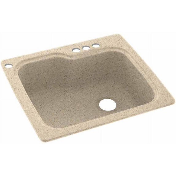 Swan Solid Surface Kitchen Sink (25" x 22") with 4 Faucet Holes