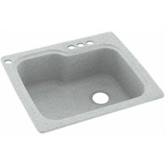 Swan Solid Surface Kitchen Sink (25" x 22") with 4 Faucet Holes