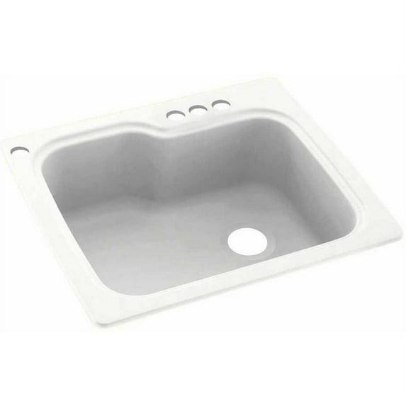 Swan Solid Surface Kitchen Sink (25" x 22") with 4 Faucet Holes
