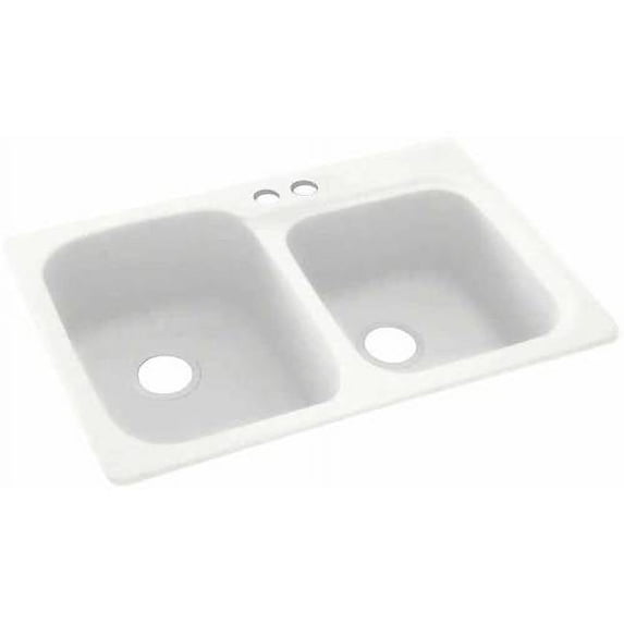 Swan Solid Surface Kitchen Sink (33" x 22") with 2 Faucet Holes