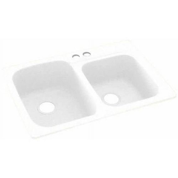 Swan Solid Surface Kitchen Sink (33" x 22") with 2 Faucet Holes