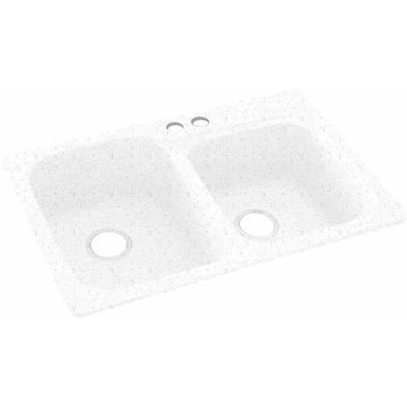 Swan Solid Surface Kitchen Sink (33" x 22") with 2 Faucet Holes
