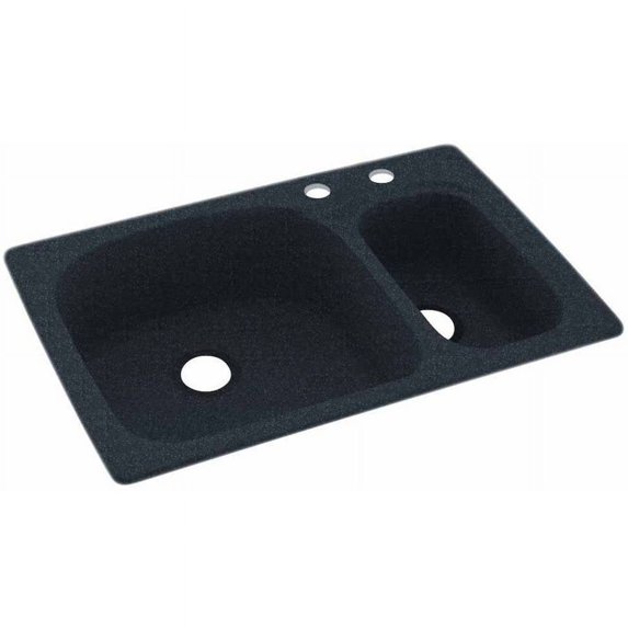 Swan Solid Surface Kitchen Sink (33" x 22") with 2 Faucet Holes