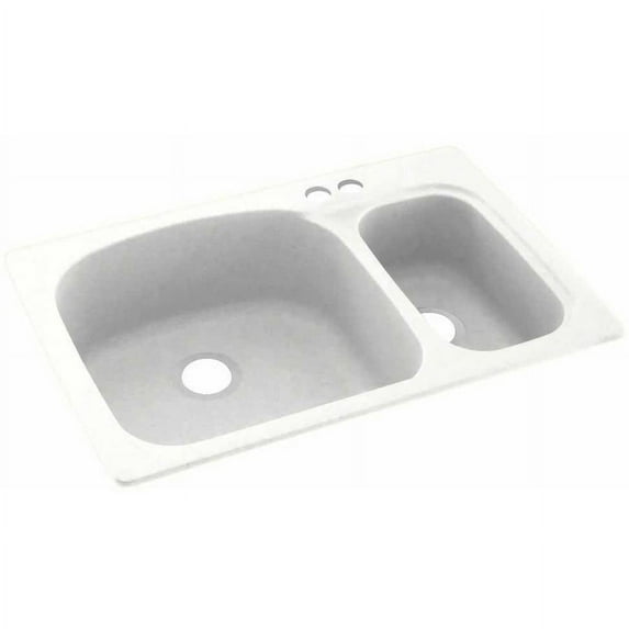 Swan Solid Surface Kitchen Sink (33" x 22") with 2 Faucet Holes