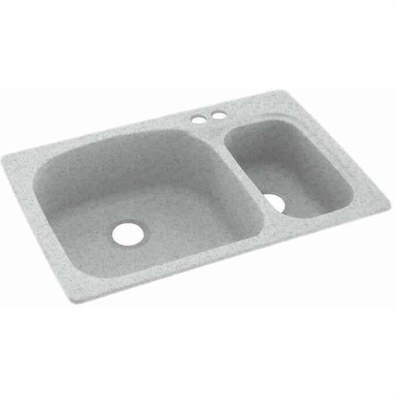 Swan Solid Surface Kitchen Sink (33" x 22") with 2 Faucet Holes