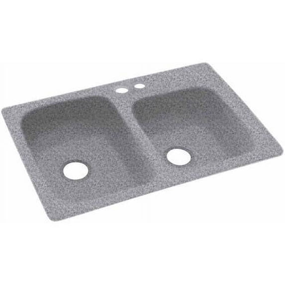 Swan Solid Surface Kitchen Sink (33" x 22") with 2 Faucet Holes