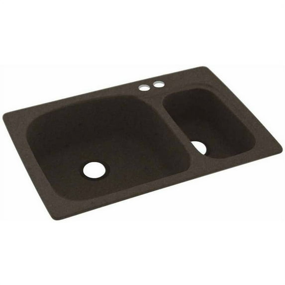 Swan Solid Surface Kitchen Sink (33" x 22") with 2 Faucet Holes