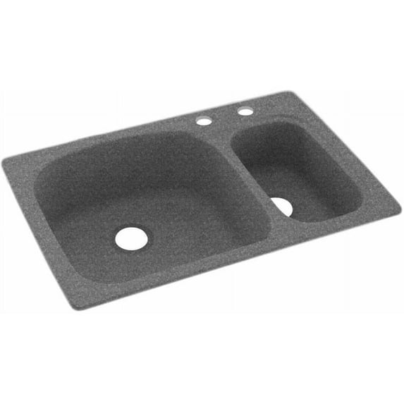 Swan Solid Surface Kitchen Sink (33" x 22") with 2 Faucet Holes