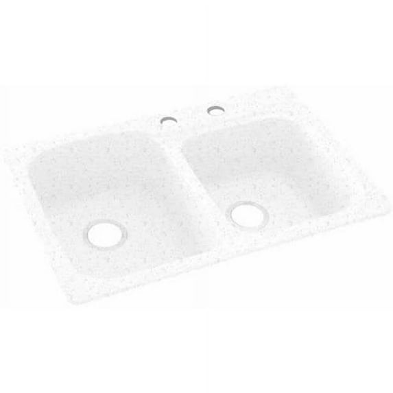 Swan Solid Surface Kitchen Sink (33" x 22") with 2 Faucet Holes