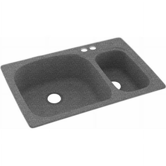 Swan Solid Surface Kitchen Sink (33" x 22") with 2 Faucet Holes