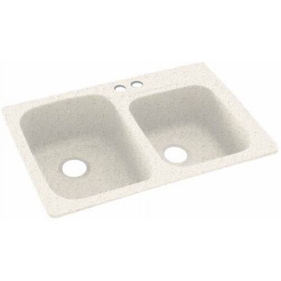 Swan Solid Surface Kitchen Sink (33" x 22") with 2 Faucet Holes