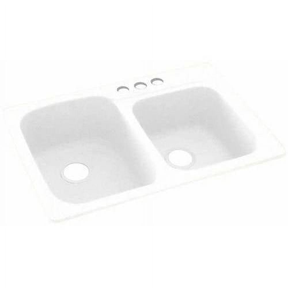 Swan Solid Surface Kitchen Sink (33" x 22") with 3 Faucet Holes