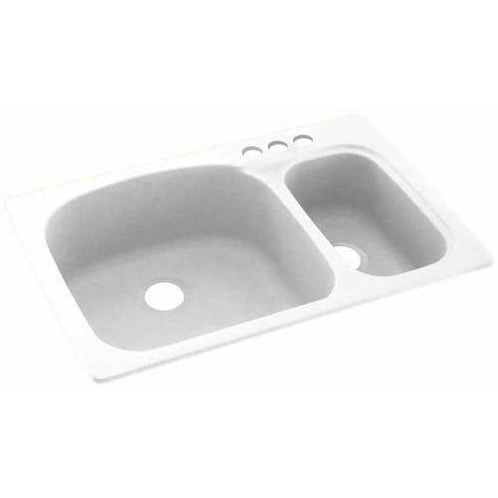 Swan Solid Surface Kitchen Sink (33" x 22") with 3 Faucet Holes